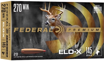 Picture of Federal Premium ELD-X Rifle Ammunition .270 Win 145gr PT 2890 fps 20/ct P270ELDX1