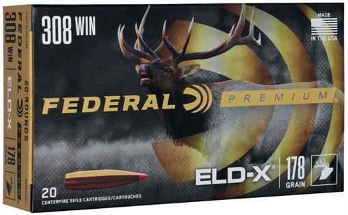 Picture of Federal Federal Premium, Extremely Low Drag eXpanding, 308 Winchester, 178 Grain, Polymer Tip, 20 Round Box P308ELDX1