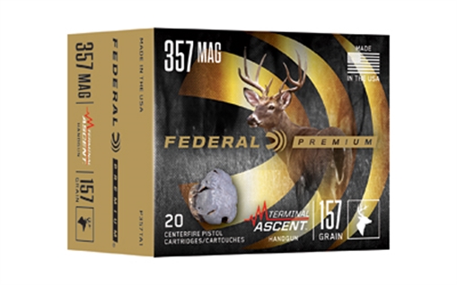 Picture of Federal Terminal Ascent Handgun 357 Mag 157gr JHP 1410fps 20/ct P357TA1