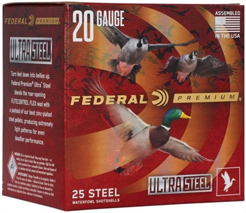 Picture of Federal Ultra Steel, FLIGHTCONTROL FLEX WAD, 20 Gauge, 3", #2 Shot, 1oz, Zinc Plated Steel, 25 Round Box PWUX209 2 PWUX2092