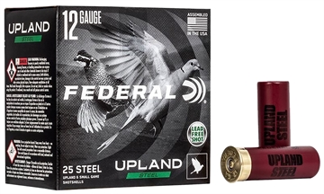 Picture of Federal Upland Steel, Lead Free, 12 Gauge 2.75", #7.5, 1 1/8 oz, Steel Shot, 25 Round Box, California Certified Nonlead Ammunition USH1275