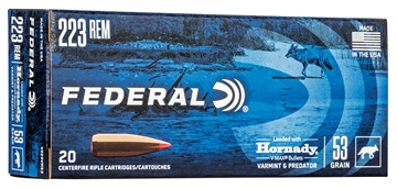 Picture of Federal Varmint & Predator 223Rem 53gr Hornady V-Max 20 Per Box/10 Case V223VM53