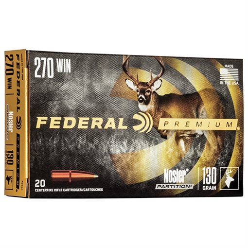 Picture of Federal Premium Vital-Shok Rifle Ammunition .270 Win 130 gr PT 3060 fps - 20/ct P270P