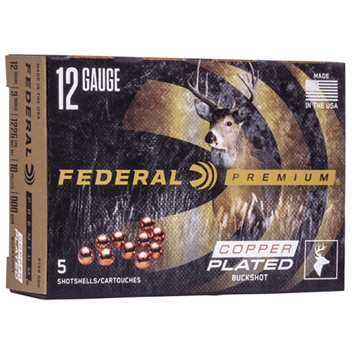 Picture of Federal Premium, Vital Shok, 12 Gauge 3", 000 Buck, 1 1/2oz, Buckshot, 10 Pellets, 5 Round Box P158000 P158 000