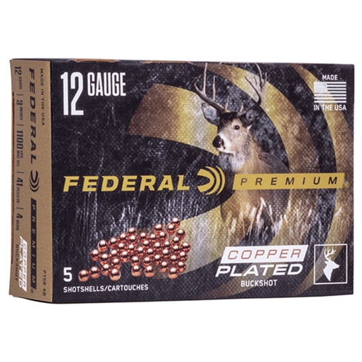 Picture of Federal Premium, Vital Shok, 12 Gauge 3", 4 Buck, 2oz, Buckshot, 41 Pellets, 5 Round Box P1584B P158 4B