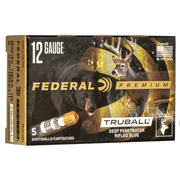 Picture of Federal  Premium Vital-Shok TruBall Deep Penetrator 12Gauge 2.75" 1oz RifledSlug Shot 5 Per Box/50 Case  PB127 DPRS
