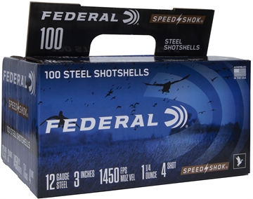 Picture of Federal Federal Speed-Shok Load 12 Gauge 3 in. 1 1/4 oz. 4 Shot 100 rd. WF142100 4 WF1421004