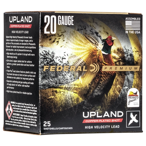 Picture of Federal Premium Wing-Shok Pheasant Forever High Velocity 20Gauge 2.75" 1oz 4Shot 25 Per Box/10 Case PF2044