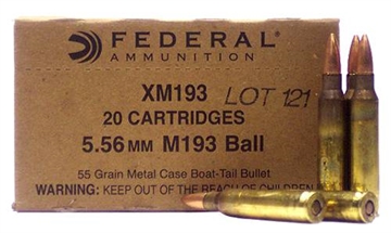 Picture of Federal XM 5.56x45mm NATO 55 gr Metal Case Boat Tail (MCBT) 20 Bx/ 25 Cs XM193