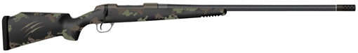 Picture of Fierce Firearms Carbon Rage Full Size 300 PRC 3+1 24" Black C3 Carbon Fiber Barrel, Tungsten Gray Cerakote Stainless Steel Receiver, Forest Green Fixed Fierce Tech C3 Stock, Right Hand FCR300PRC24TF