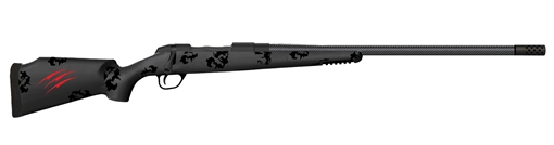Picture of Fierce Firearms CT Rage 300 PRC Caliber with 3+1 Capacity, 24" Carbon Fiber Barrel, Black Cerakote Metal Finish & Blackout Camo Fixed Fierce Tech C3 Stock, Right Hand (Full Size) FCTRG300PRC24BBO