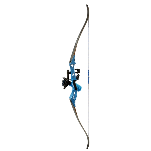 Picture of Fin-Finder Fin Finder Bank Runner Bowfishing Recurve Package with Winch Pro Bowfishing Reel Blue 35 lbs. RH 81380