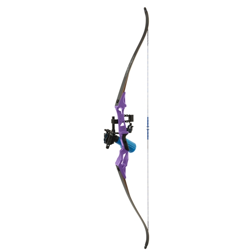 Picture of Fin-Finder Fin Finder Bank Runner Bowfishing Recurve Package with Winch Pro Bowfishing Reel Purple 35 lbs. RH 81384