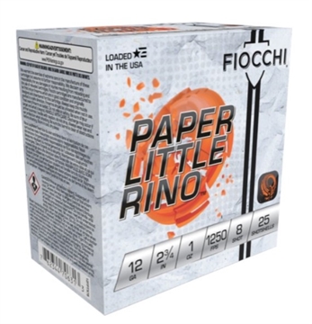 Picture of Fiocchi Paper Little Rino Extrema 12Gauge 2.75" 1oz 8Shot 25 Per Box/10 Case 12FPTX8