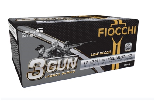 Picture of Fiocchi 3-Gun Match Legacy Series 12Gauge 2.75" 7/8oz SlugShot 10 Per Box/25 Case 12SLG3G
