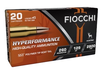 Picture of Fiocchi Hyperformance 260Rem 129gr Super Shock Tip 20 Per Box/10 Case 260HSA