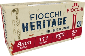 Picture of FIOCCHI AMO 8MM LEBEL 111GR FMJ 50-RD ( 20 BOXES PER CASE ) 8L