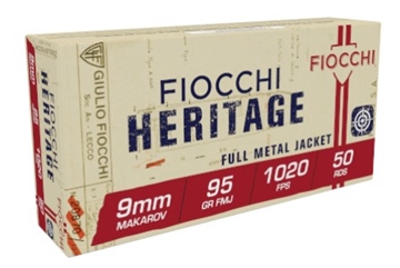 Picture of Fiocchi Pistol Shooting Dynamics Handgun Ammunition 9mm Makarov 95 gr FMJ 1020 fps 50/box 9MAK