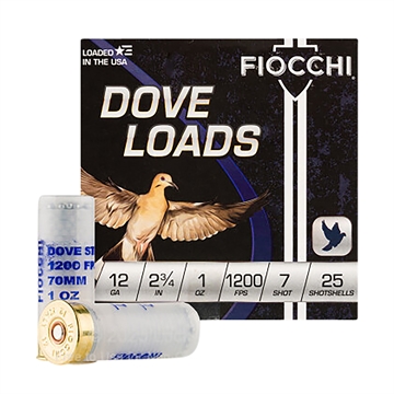 Picture of FIOCCHI STEEL DOVE & QUAIL AMO 12GA 1 OZ #7 1200FPS 25-RD ( 10 BOXES PER CASE ) 12DLS17