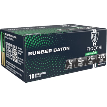 Picture of Fiocchi Rubber Baton Home Defense 12Gauge 2.75" 1oz SlugShot 10 Per Box/25 Case 12LEBA10