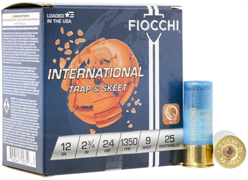 Picture of Fiocchi Exacta Target International Trap & Skeet 12Gauge 2.75" 24gram 9Shot 25 Per Box/10 Case 12IN249