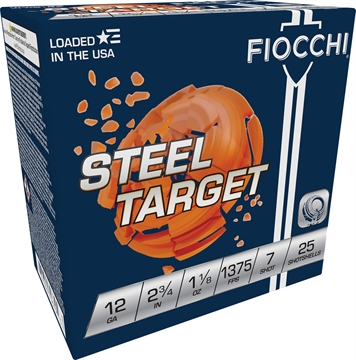 Picture of Fiocchi Steel Target 12Gauge 2.75" 1 1/8oz 7Shot 25 Per Box/10 Case 12S1187