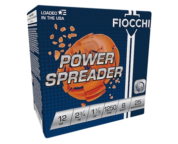 Picture of Fiocchi Exacta Target Power Spreader 12Gauge 2.75" 1 1/8oz 8Shot 25 Per Box/10 Case 12SSCX8