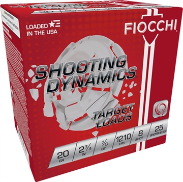 Picture of FIOCCHI 20GA 2.75" 7/8OZ #8 1210FPS 250RD CASE LOT 20SD8