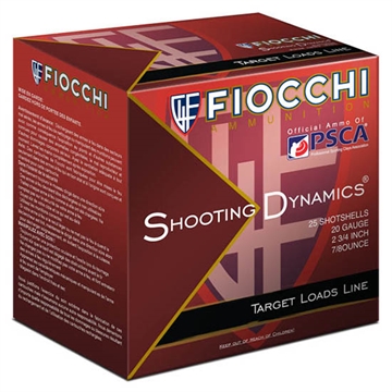 Picture of Fiocchi Fiocchi Shooting Dynamics Shotgun Loads 20 ga. 2.75 in. 7/8 oz. 1210 FPS 8 Shot 25 rd. 20SD8