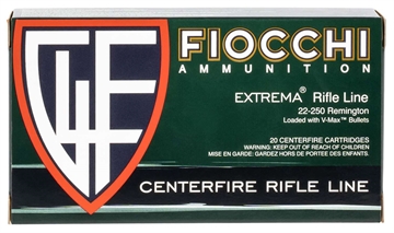 Picture of Fiocchi Field Dynamics 22-250Rem 55gr Hornady V Max 20 Per Box/10 Case 22250HVD