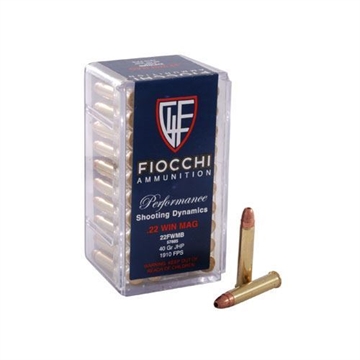 Picture of Fiocchi .22 Win Mag 40 Grain JHP (Box of 50) FIO-22FWMB