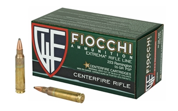 Picture of Fiocchi Ammunition Rifle, 223 Remington, 55 Grain, Pointed Soft Point, 50 Round Box 223B50 762344712079