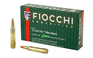 Picture of Fiocchi Ammunition Rifle, 223 Remington, 77 Grain, Hollow Point Boat Tail Match King, 20 Round Box 223MKD