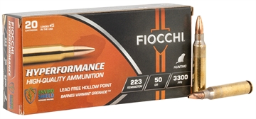 Picture of FIOCCHI AMO HYPERFORMANCE HUNT 223 REM 50 GR BARNES VG 20 RD ( 10 PER CASE ) 223VG20