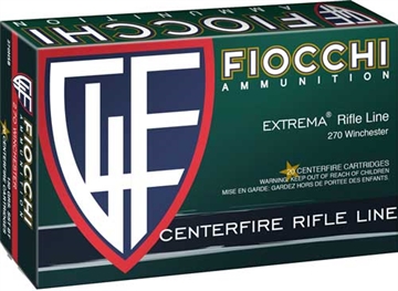 Picture of Fiocchi Ammunition 270 Win 150 Grain Extrema Interlock Flat Base Pointed Soft Point 20 Round Box FIO-270HSB