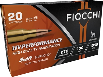 Picture of Fiocchi Hyperformance 270Win 130gr Swift Scirocco II Bonded 20 Per Box/10 Case 270SCA