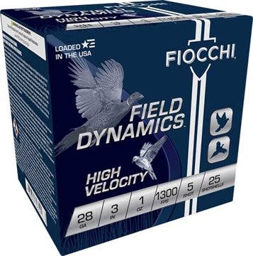 Picture of Fiocchi Field Dynamics High Velocity 28Gauge 3" 1oz 5Shot 25 Per Box/10 Case 283HV5