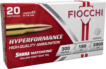 Picture of Fiocchi Hyperformance Compete 300Win Mag 190gr Sierra MatchKing BTHP 20 Per Box/10 Case 300WMMKE