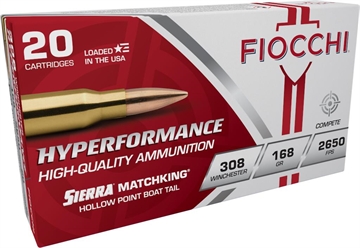 Picture of Fiocchi Hyperformance Compete 308Win 168gr Sierra MatchKing BTHP 20 Per Box/10 Case 308MKB