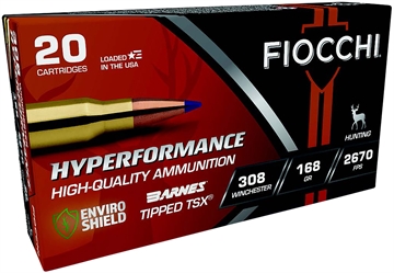 Picture of Fiocchi Hyperformance 308Win 168gr Barnes Tipped TSX 20 Per Box/10 Case 308TTSX