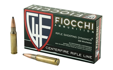 Picture of Fiocchi Ammunition Rifle, 308WIN, 165 Grain, InterLock Boat Tail Soft Point, 20 Round Box 308D