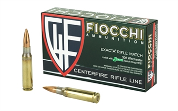 Picture of Fiocchi Ammunition Rifle, 308WIN, 175 Grain, Hollow Point Boat Tail Match King, 20 Round Box 308MKD