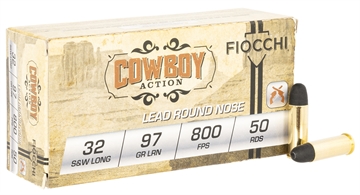 Picture of Fiocchi Cowboy Action 32S&WLong 97gr Lead Flat Point 50 Per Box/20 Case 32SWLL