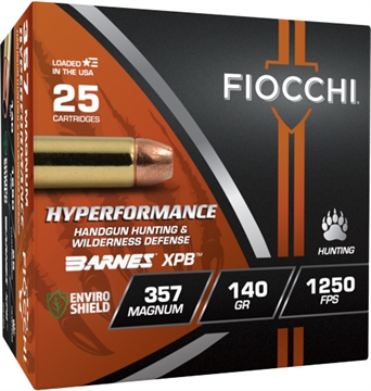 Picture of Fiocchi Hyperformance Hunt Handgun Ammunition .357 Rem Mag 140gr HP 1250 fps 25/ct 357BA