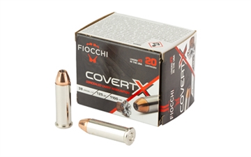 Picture of Fiocchi Ammunition COVERT X, 38 Special +P, 125 Grain, Jacketed Hollow Point, 20 Round Box 38CCWA