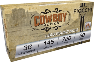 Picture of Fiocchi Cowboy Action 38S&WShort 145gr Lead Round Nose 50 Per Box/20 Case 38SWSHL