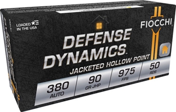 Picture of Fiocchi Ammunition Centerfire Pistol, 380ACP, 90 Grain, Jacketed Hollow Point, 50 Round Box 380APHP