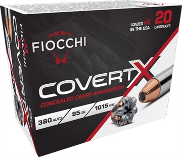 Picture of Fiocchi Ammunition COVERT X, 380 ACP, 95 Grain, Jacketed Hollow Point, 20 Round Box 380CCWA