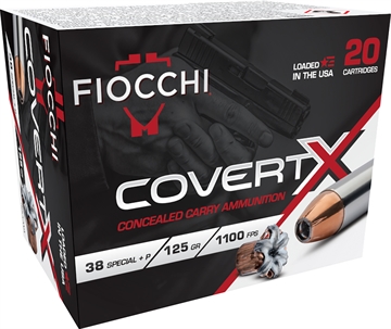 Picture of Fiocchi CovertX 38Special +P 125gr Jacketed Hollow Point 20 Per Box/10 Case 38CCWA