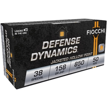 Picture of Fiocchi Defense Dynamics 38Special 158gr Jacketed Hollow Point 50 Per Box/20 Case 38B